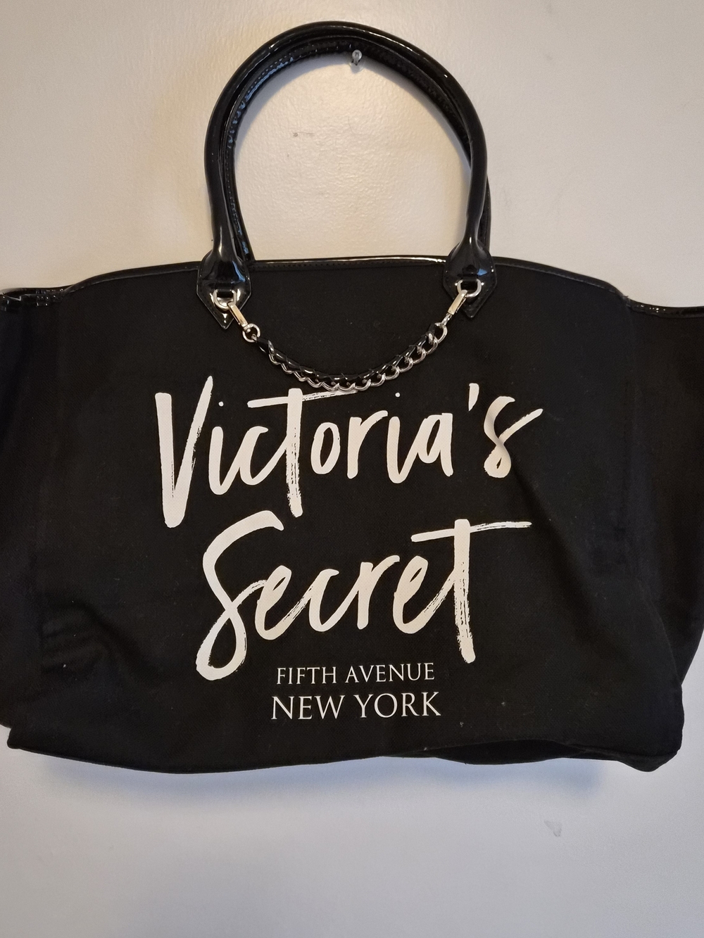 Victoria's Secret Black Canvas Tote Bag
